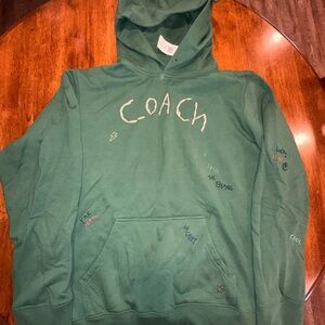 NWT Coach Green Men's Hoodie with Embroidered Details